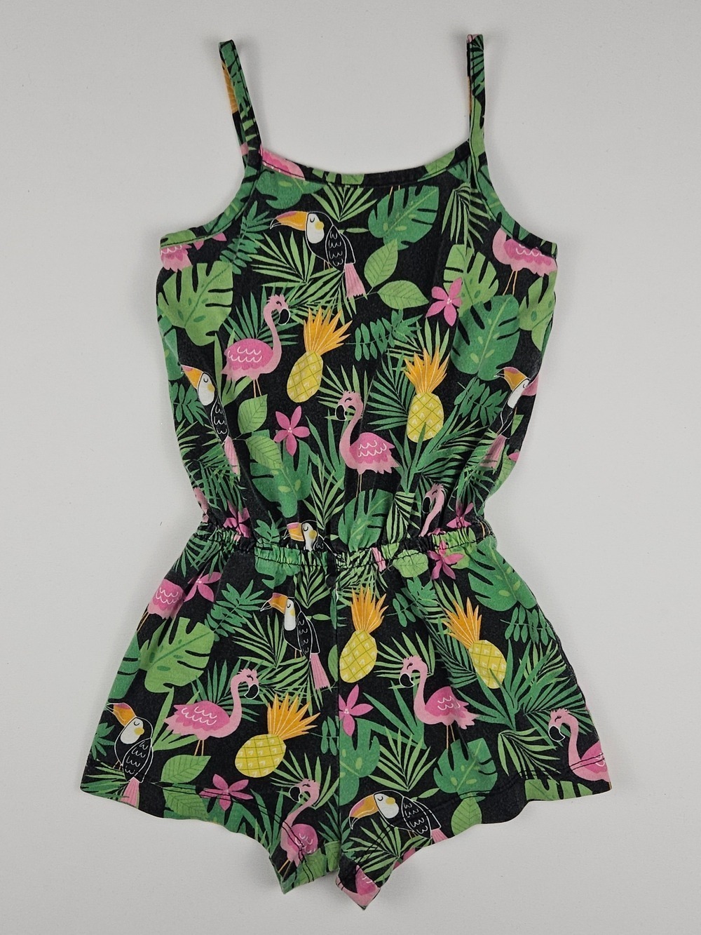 5/$25 The Children’s Place Tropical Flamingo Pineapple Romper 3T Toucan Summer